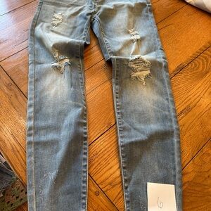Judy Blue Distressed Skinny Blue Jeans